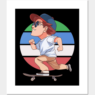 Skateboard Skateboarder Cruising Skater Skate Gift Posters and Art